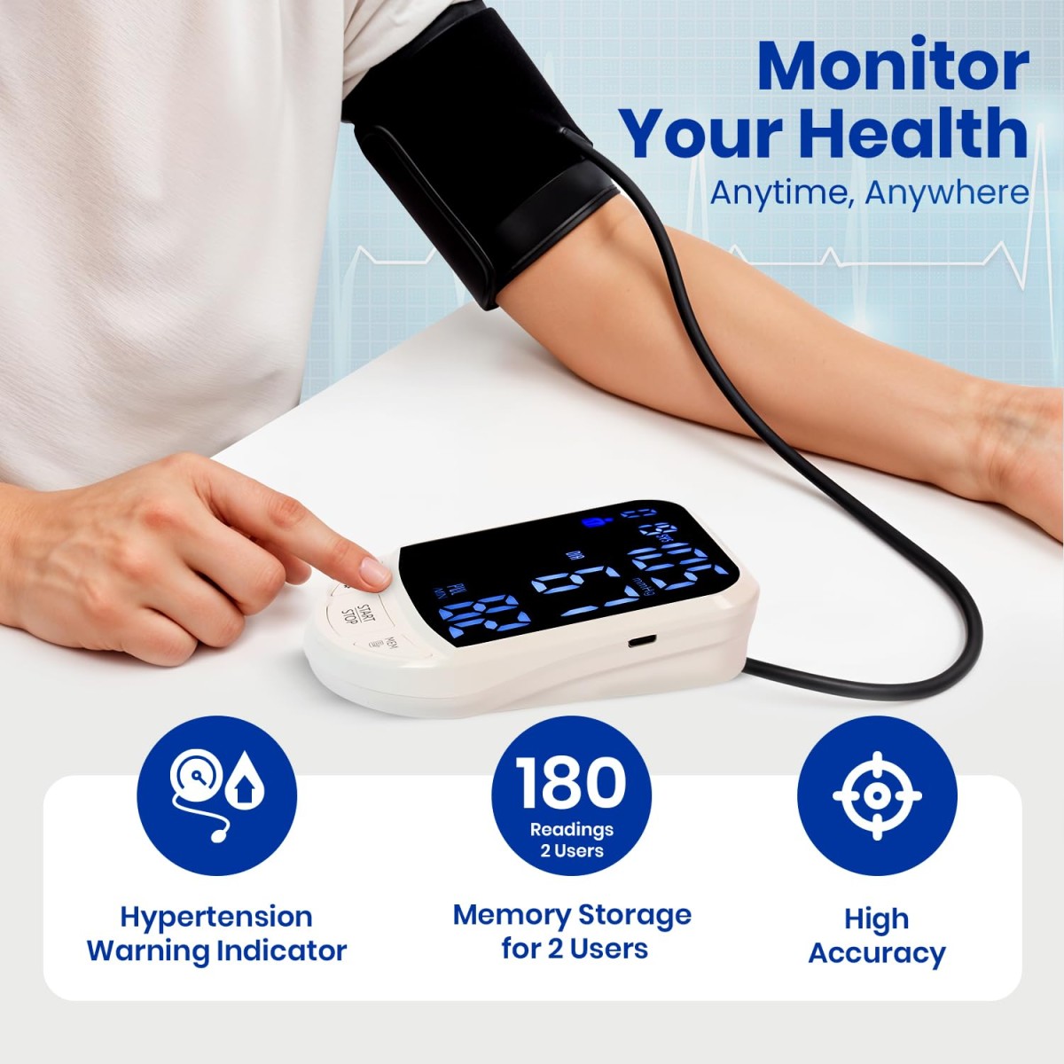 Antara AGEasy (Max Group) Fully Automatic Digital Blood Pressure Monitoring Device | BP Apparatus for Home | Portable Digital BP Check Machine for Hypertension & Managing Heart Health | Arm Circumference (22-42cm) (Standard (White))