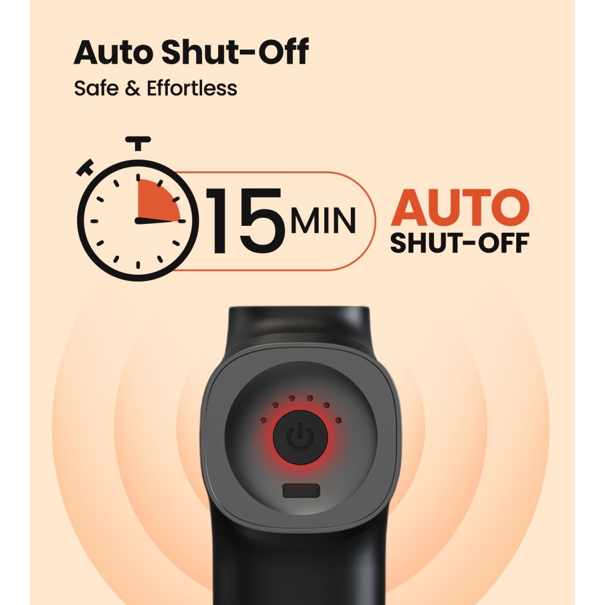 Antara AGEasy (Max Group) Relief Compact Massage Gun | 8 Speed Levels, 4 Massage Heads | USB Type-C Rechargeable Handheld Massager | Full Body Pain Relief Muscle Massage Machine for Men & Women (Black)