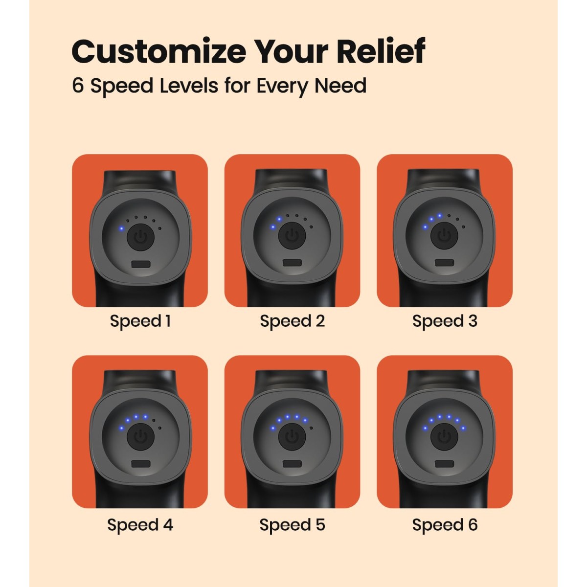 Antara AGEasy (Max Group) Relief Compact Massage Gun | 8 Speed Levels, 4 Massage Heads | USB Type-C Rechargeable Handheld Massager | Full Body Pain Relief Muscle Massage Machine for Men & Women (Black)