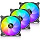 Antec 120mm RGB Case fan, RGB High Performance PC Fan, 4-pin RGB, F12 Series, 3 Packs