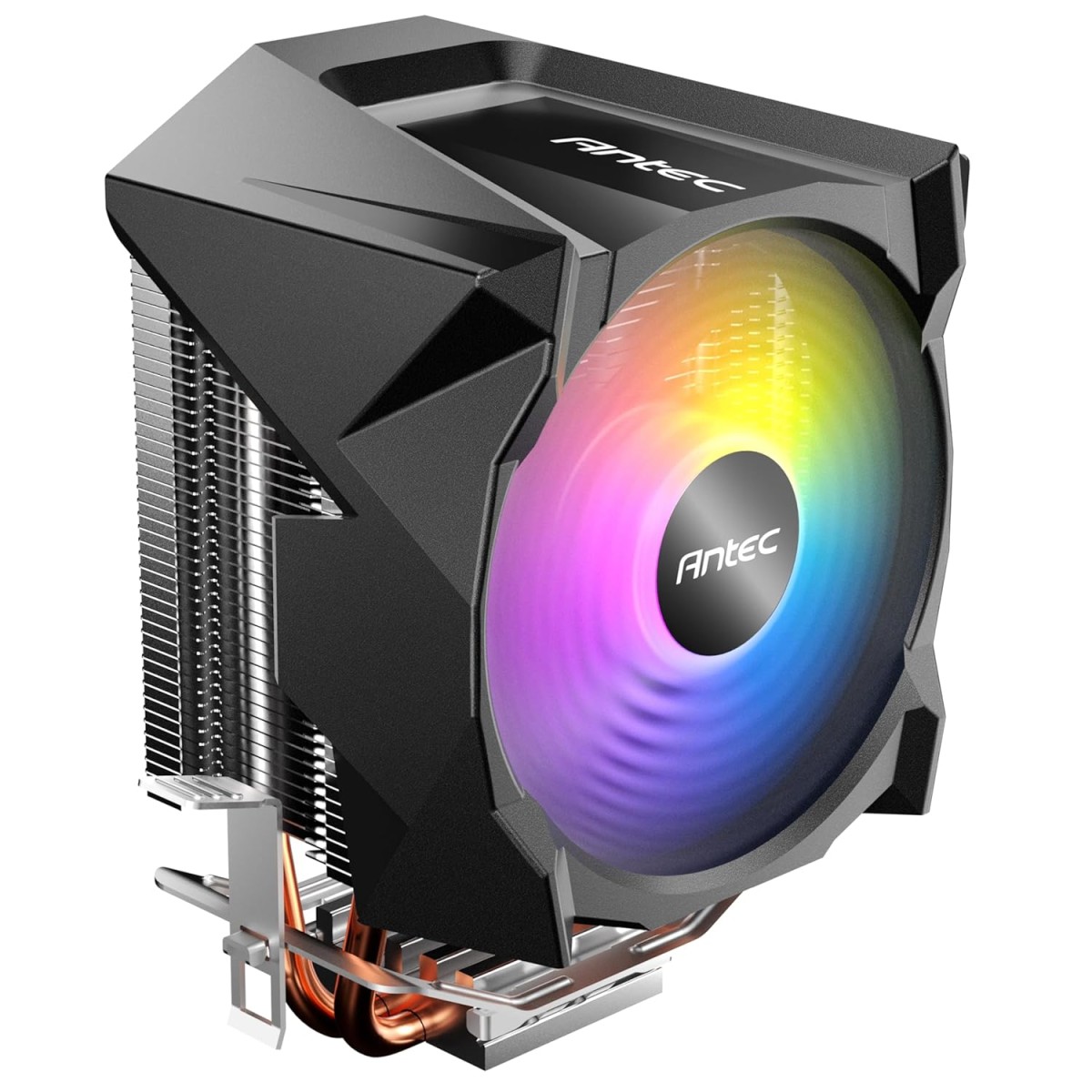 Antec A30 Neo ARGB Tower Air Cooler/Heatsink For CPU With 90mm ARGB Fan, Comes With 2 Direct Touch Copper Heat Pipes Aluminium Heatsink Fins for Efficient Cooling, Supports Intel & AMD Sockets Antec A30 Neo ARGB Tower Air Cooler/Heatsink For CPU With 90mm ARGB Fan, Comes With 2 Direct Touch Copper Heat Pipes Aluminium Heatsink Fins for Efficient Cooling, Supports Intel & AMD Sockets