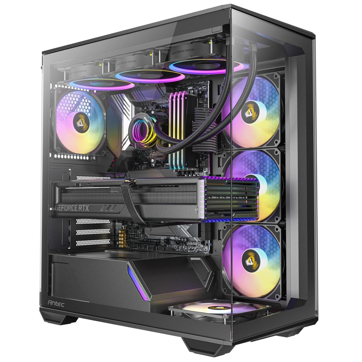 Antec C3 ARGB, 3 x 120mm & 1 x 120mm ARGB PWM Fans Included, Up to 8 Fans Simultaneously, Type-C,Seamless Tempered Glass Front & Side Panels, 360mm Radiator Support, Mid-Tower ATX PC Case Antec C3 ARGB, 3 x 120mm & 1 x 120mm ARGB PWM Fans Included, Up to 8 Fans Simultaneously, Type-C,Seamless Tempered Glass Front & Side Panels, 360mm Radiator Support, Mid-Tower ATX PC Case