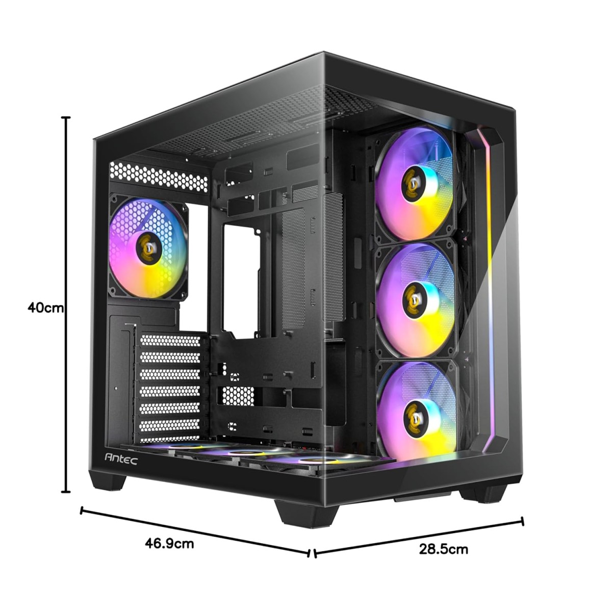 Antec C5 ARGB, 7 x 120mm ARGB PWM Fans Included, Up to 10 Fans, Type-C 3.2 Gen 2 Port, Seamless Tempered Glass Front & Side Panels, 360mm Radiator Support, Mid-Tower ATX PC Case Antec C5 ARGB, 7 x 120mm ARGB PWM Fans Included, Up to 10 Fans, Type-C 3.2 Gen 2 Port, Seamless Tempered Glass Front & Side Panels, 360mm Radiator Support, Mid-Tower ATX PC Case