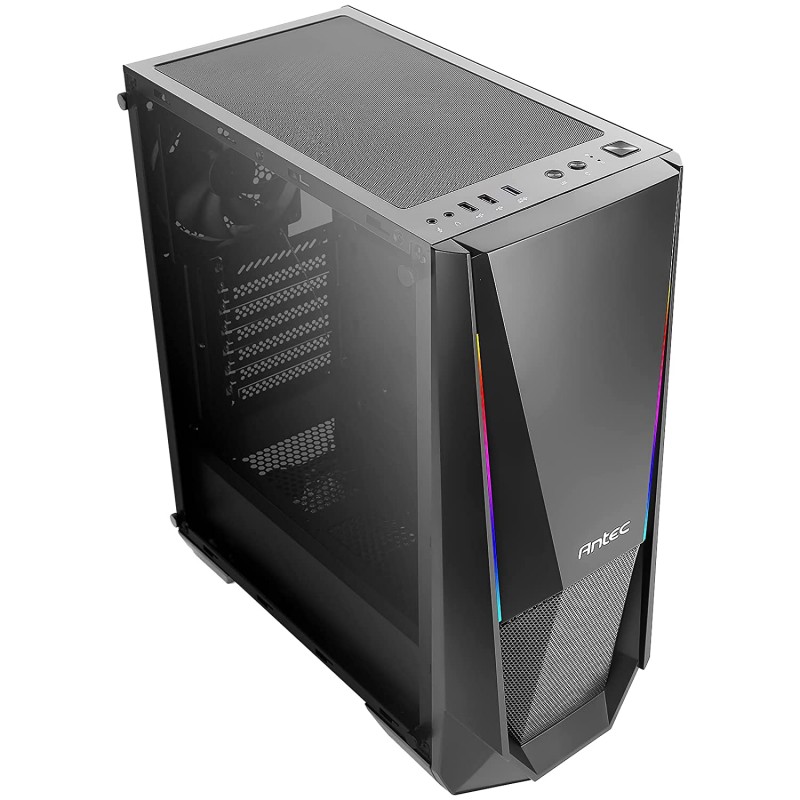 Antec NX310 Mid-Tower ATX Computer Cabinet/Gaming Case | 3 USB Ports with 1 x 120mm ARGB Fan in Front and 1 x 120mm Fan in Rear