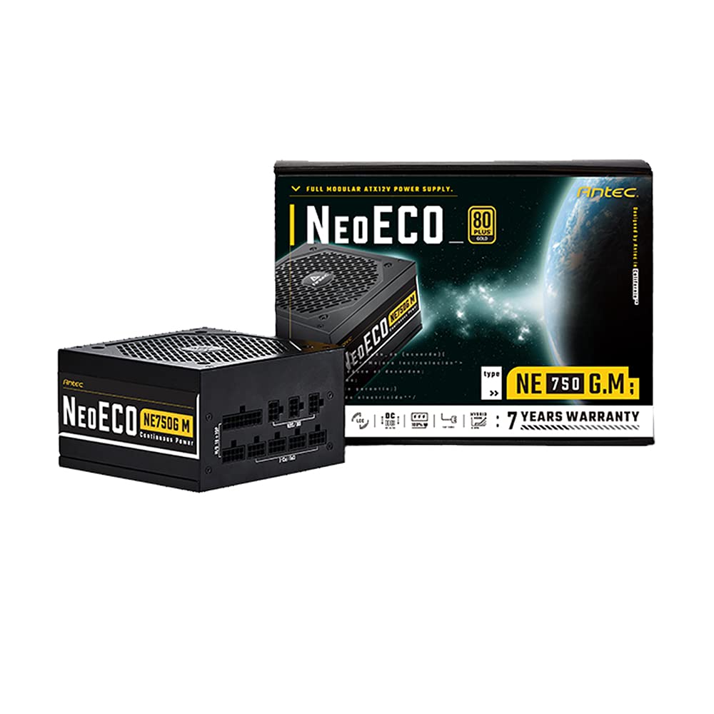 Antec NeoEco 750G M 750W 80 Gold Power Supply Fully Modular PSU 7 Year Warranty