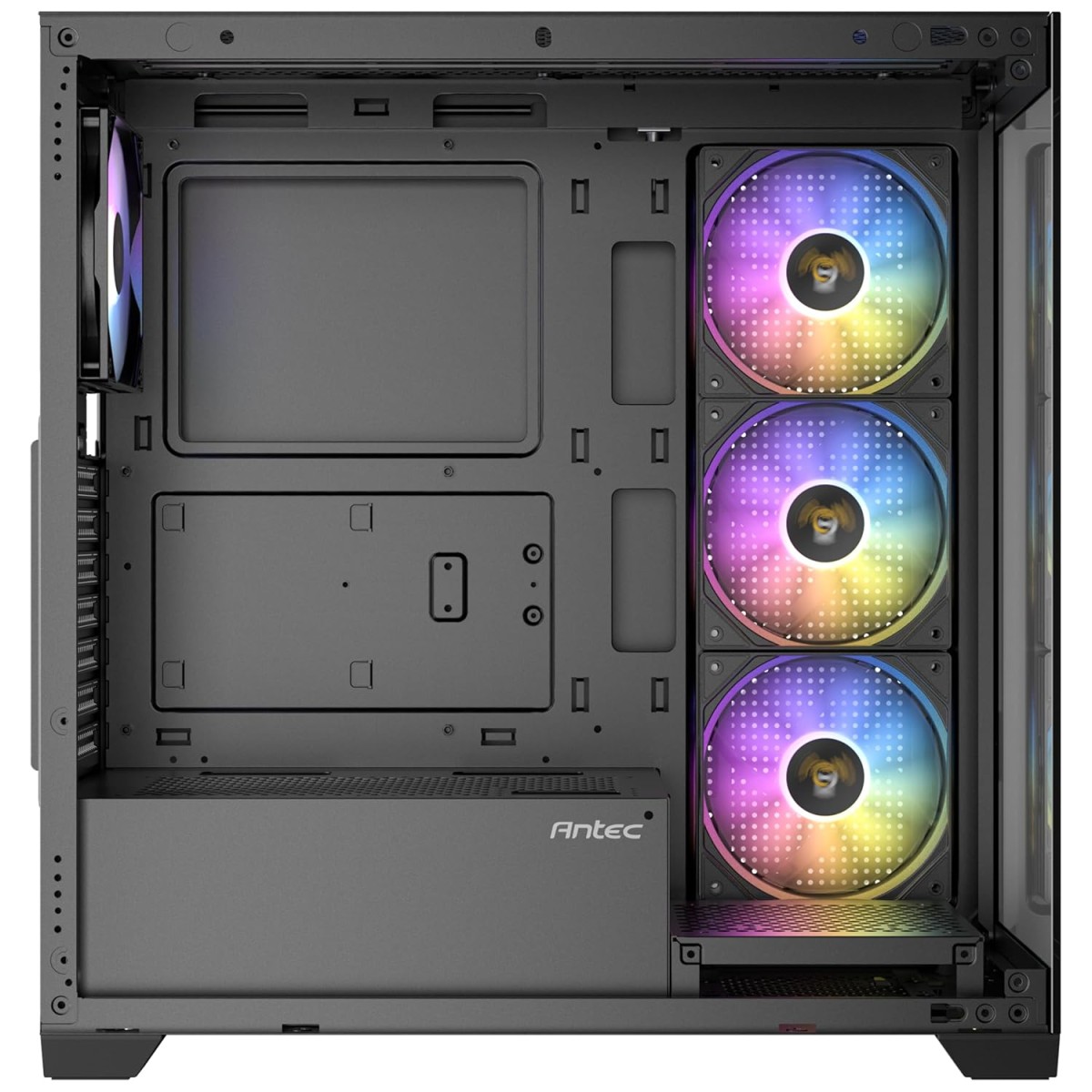 Antec Plastic Cx300 RGB Elite Black with Panoramic 270 Degree View,Vertical Cooling,4X 120Mm Pre Installed RGB Fans,420Mm Gpu Support,ATX Mid Tower Gaming Cabinet Antec Plastic Cx300 RGB Elite Black with Panoramic 270 Degree View,Vertical Cooling,4X 120Mm Pre Installed RGB Fans,420Mm Gpu Support,ATX Mid Tower Gaming Cabinet