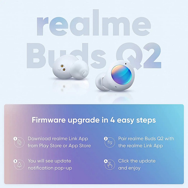 realme Buds Q2 Active Noise Cancellation ANC in-Ear TWS Earphones (White)