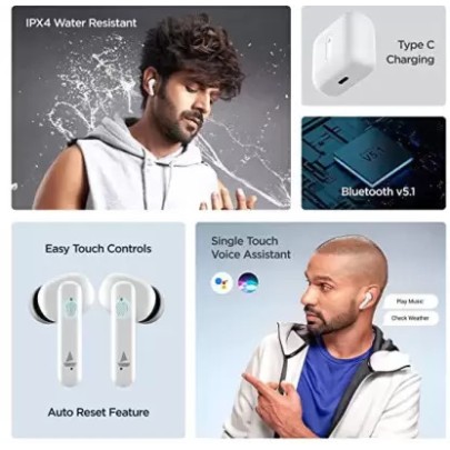 boAt Airdopes 148 True Wireless Bluetooth Headset White boAt Airdopes 148 True Wireless Bluetooth Headset White