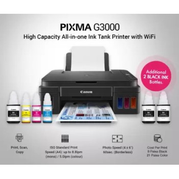 Canon Pixma G3000 Inktank Multifunction Colour Wi-Fi Printer (Pre Ink Loaded) Canon Pixma G3000 Inktank Multifunction Colour Wi-Fi Printer (Pre Ink Loaded)