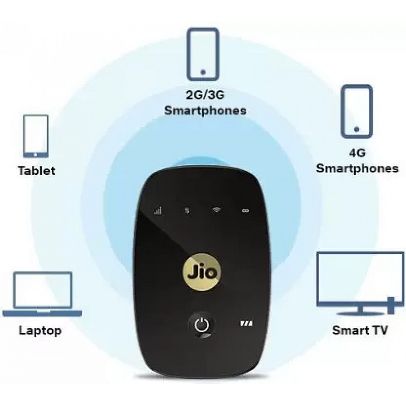 JioFi 4G Hotspot M2S 150 Mbps Jio 4G Portable Wi-Fi Data Device (Black) Refurbished.