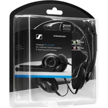 Sennheiser PC 3 Chat Wired On Ear Headphones with Mic Black Sennheiser PC 3 Chat Wired On Ear Headphones with Mic Black