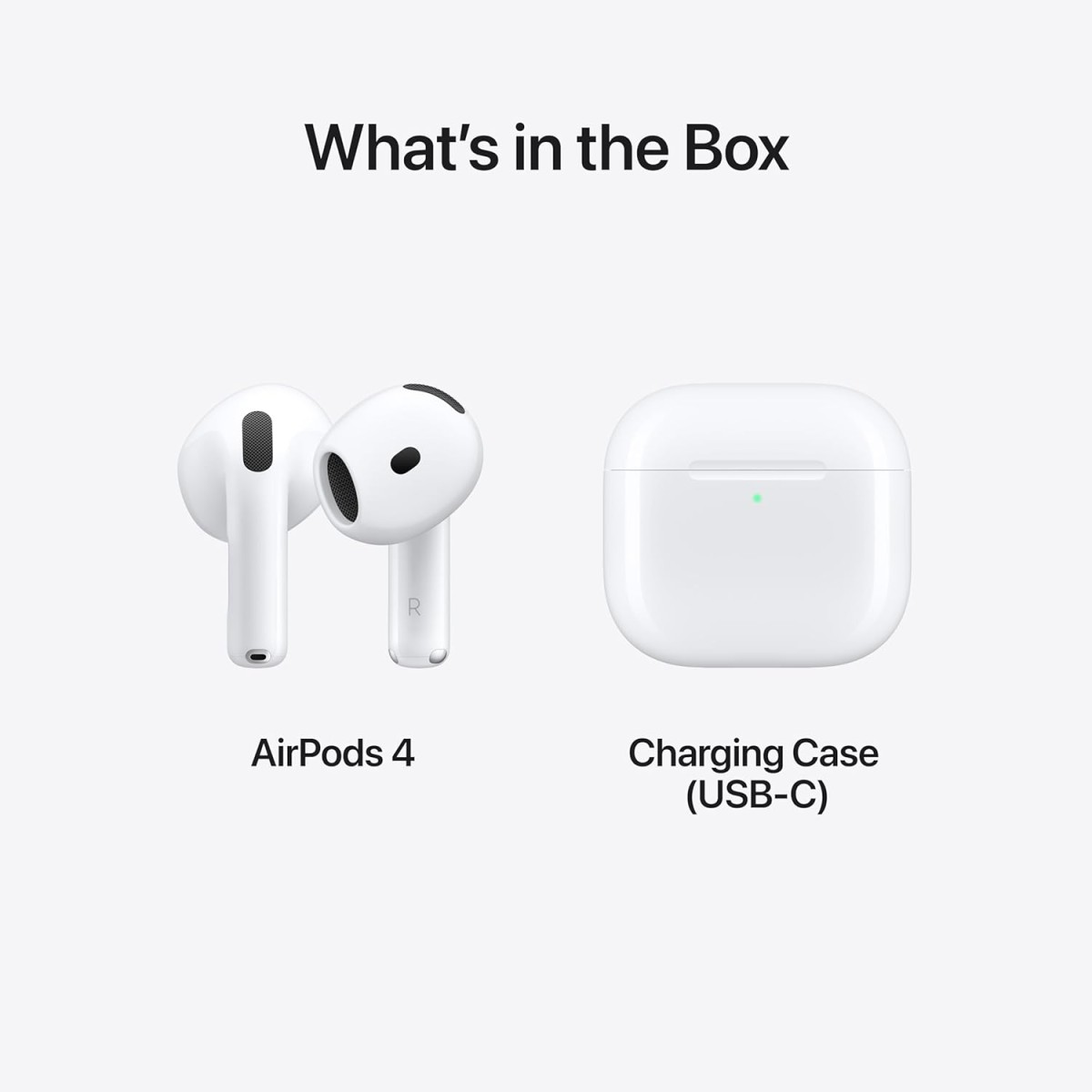 Apple AirPods 4 Wireless Earbuds, Bluetooth Headphones, Personalised Spatial Audio, Sweat and Water Resistant, USB-C Charging Case, H2 Chip, Up to 30 Hours of Battery Life, Effortless Setup for iPhone Apple AirPods 4 Wireless Earbuds, Bluetooth Headphones, Personalised Spatial Audio, Sweat and Water Resistant, USB-C Charging Case, H2 Chip, Up to 30 Hours of Battery Life, Effortless Setup for iPhone