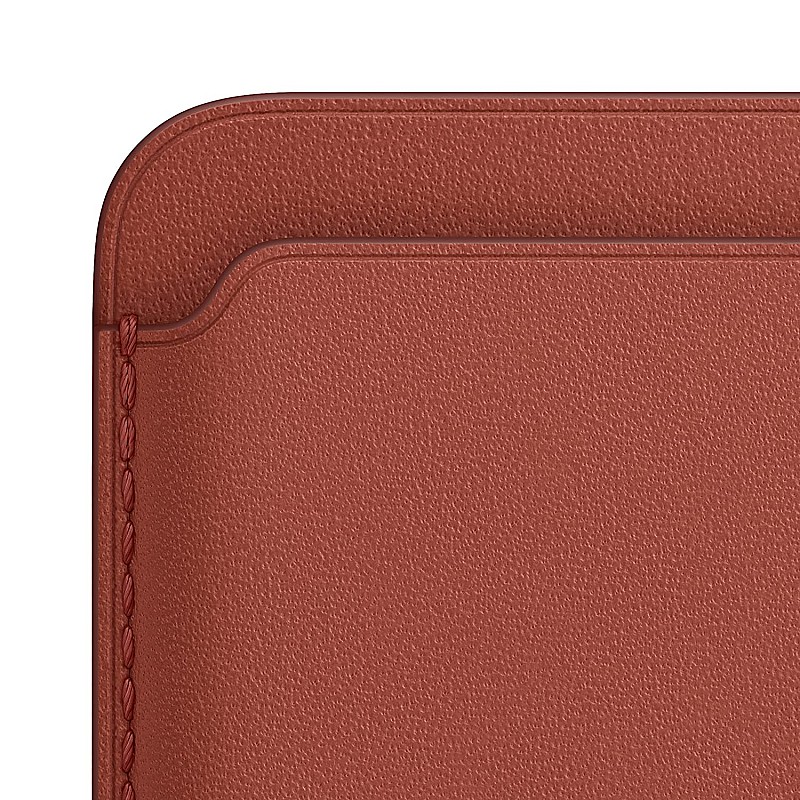 Apple Leather Wallet with MagSafe for iPhone-Saddle Brown