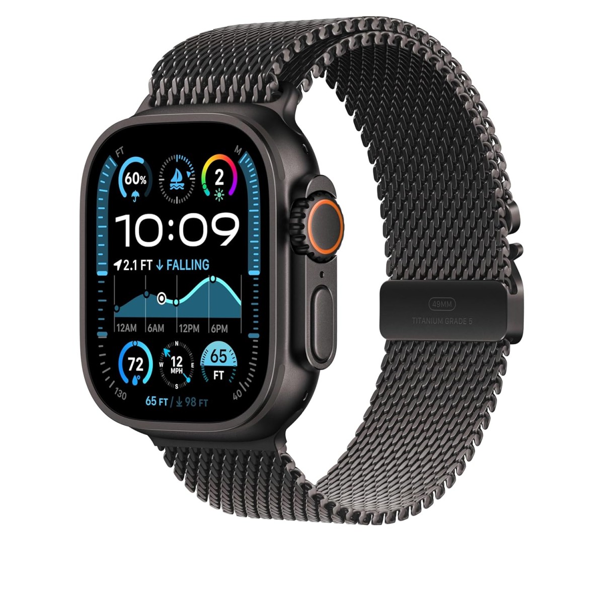 Apple Watch Band - Milanese Loop - 49mm - Black - Small