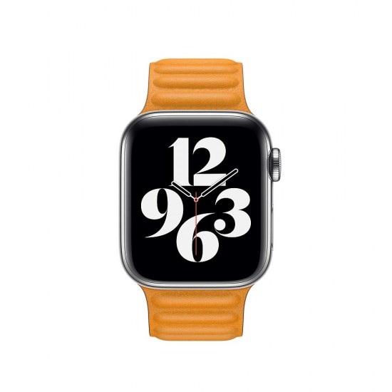 Apple Watch Leather Link 40mm-California Poppy-Small Watch Band