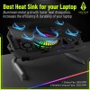 Archer Tech Lab, Squall 300 RGB Gaming Laptop Cooling Pad Stand with Aluminium Metal Grid, 5 Turbo Fans Dual USB Ports 7 Adjustable Angles Elevation Bracket & Phone Holder (Supports Upto 17" Laptop)