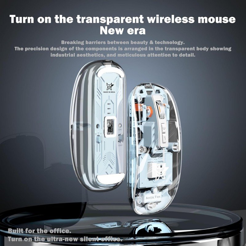 Arctic Fox Pureview Transparent Wireless and Bluetooth Rechargeable Mouse, USB Receiver,LED Battery Magic Silm for Office/PC/Mac/Laptop/Apple/ipad(Space Blue) Arctic Fox Pureview Transparent Wireless and Bluetooth Rechargeable Mouse, USB Receiver,LED Battery Magic Silm for Office/PC/Mac/Laptop/Apple/ipad(Space Blue)