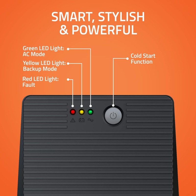 Artis 1500VA Line Interactive UPS for Personal Computers, Desktop PCs, Laptops, Routers, Networking Devices and Gaming Consoles