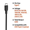 Artis 45W USB Type C Compatible Laptop Adapter with Power Cable