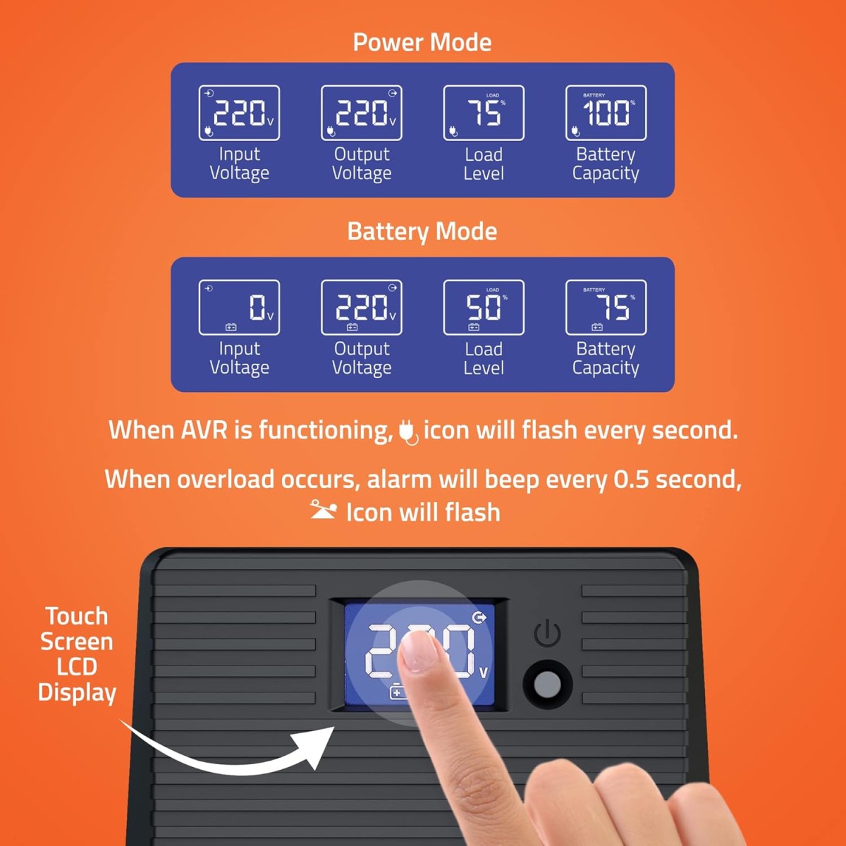 Artis 600VA LCD Touchscreen UPS for Personal Computers, Desktop PCs, Laptops, Routers, Networking Devices and Gaming Consoles Artis 600VA LCD Touchscreen UPS for Personal Computers, Desktop PCs, Laptops, Routers, Networking Devices and Gaming Consoles
