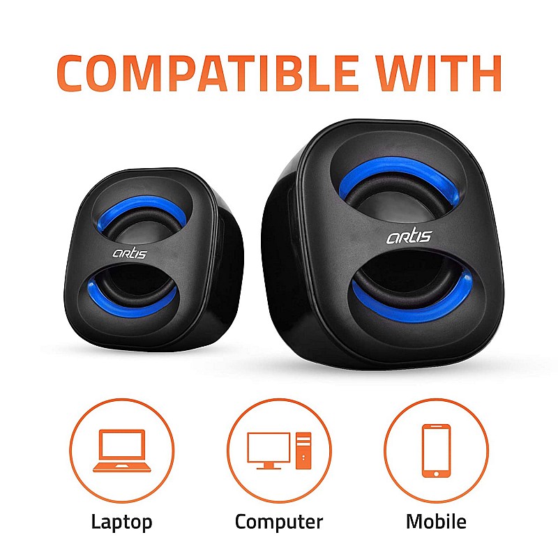 Artis Mini 2.0 USB Multimedia Speakers Blue