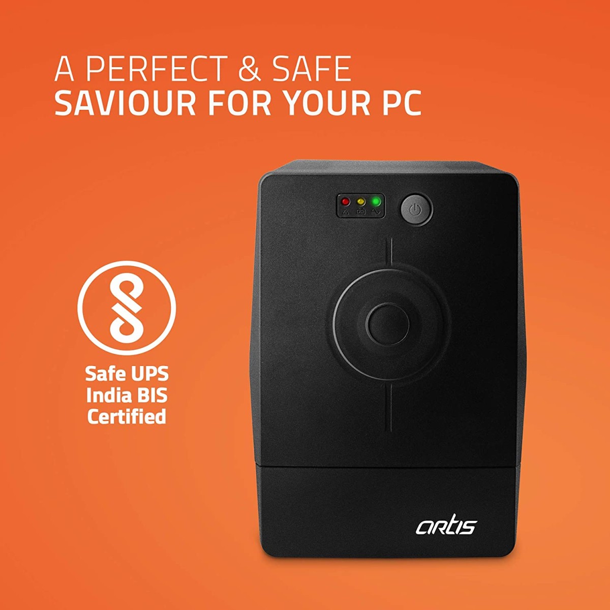 Artis PS-1000Eco 1000VA (1KVA) Line Interactive UPS for Personal Computers, Desktop PCs, Laptops