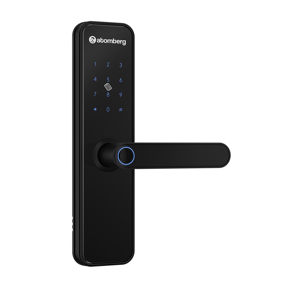 Atomberg Azhero Smart Door Lock | 6 Ways Unlocking | Fingerprint | PIN | Remote OTP | NFC Card | Atomberg App (Data Stored in India) | Key | Free Installation | 2 Year Warranty (Black)