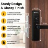 Atomberg Azhero Smart Door Lock | 6 Ways Unlocking | Fingerprint | PIN | Remote OTP | NFC Card | Atomberg App (Data Stored in India) | Key | Free Installation | 2 Year Warranty (Black)