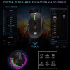 Aula F812 Wired Gaming Mouse, Macro - Hexagonal Computer Mice with RGB Backlit |7 Customized Marco Keys with Light Effect, Adjustable 4800 DPI Optical Sensor (Black)