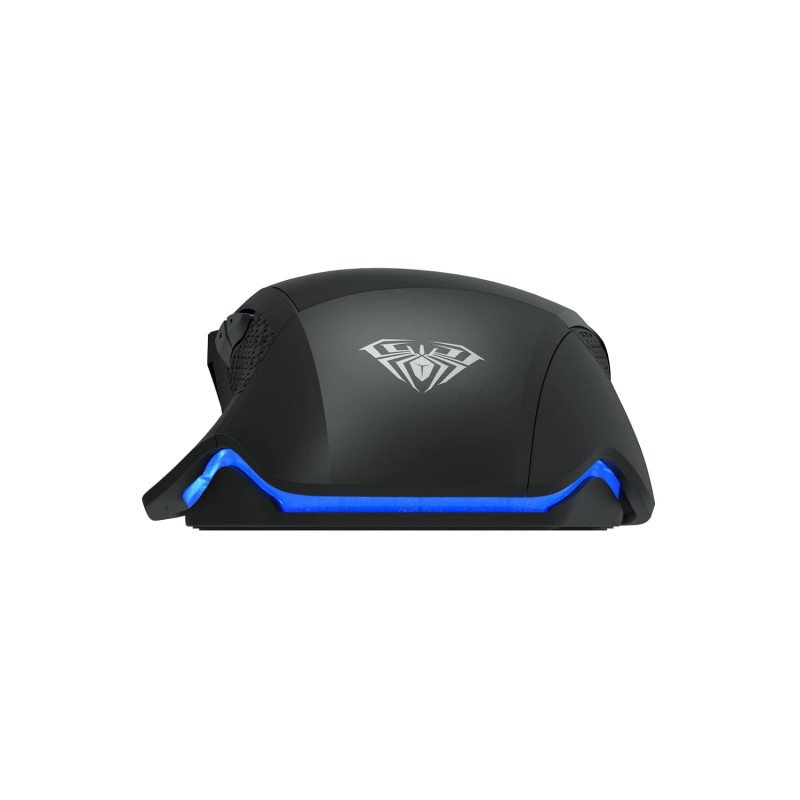 Aula F812 Wired Gaming Mouse, Macro - Hexagonal Computer Mice with RGB Backlit |7 Customized Marco Keys with Light Effect, Adjustable 4800 DPI Optical Sensor (Black)