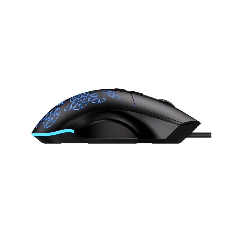 Aula F812 Wired Gaming Mouse, Macro - Hexagonal Computer Mice with RGB Backlit |7 Customized Marco Keys with Light Effect, Adjustable 4800 DPI Optical Sensor (Black)