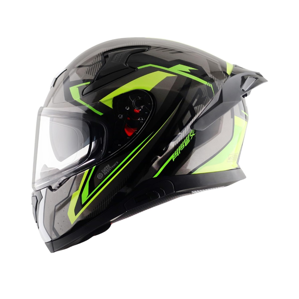 Axor Apex Roadtrip ISI DOT & ECE Certified Full Face Dual Visor Helmet for Men and Women with Outer Clear Visor and Inner Smoke Sun Visor ( Black Grey Helmet, Size: L)