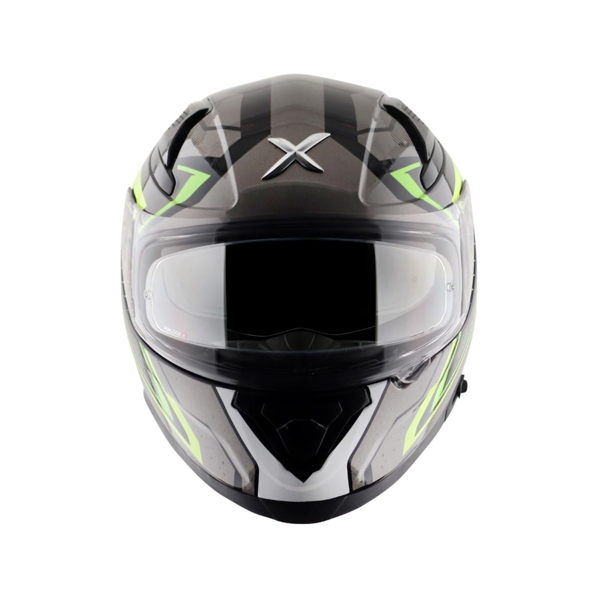 Axor Apex Roadtrip ISI DOT & ECE Certified Full Face Dual Visor Helmet for Men and Women with Outer Clear Visor and Inner Smoke Sun Visor ( Black Grey Helmet, Size: L)