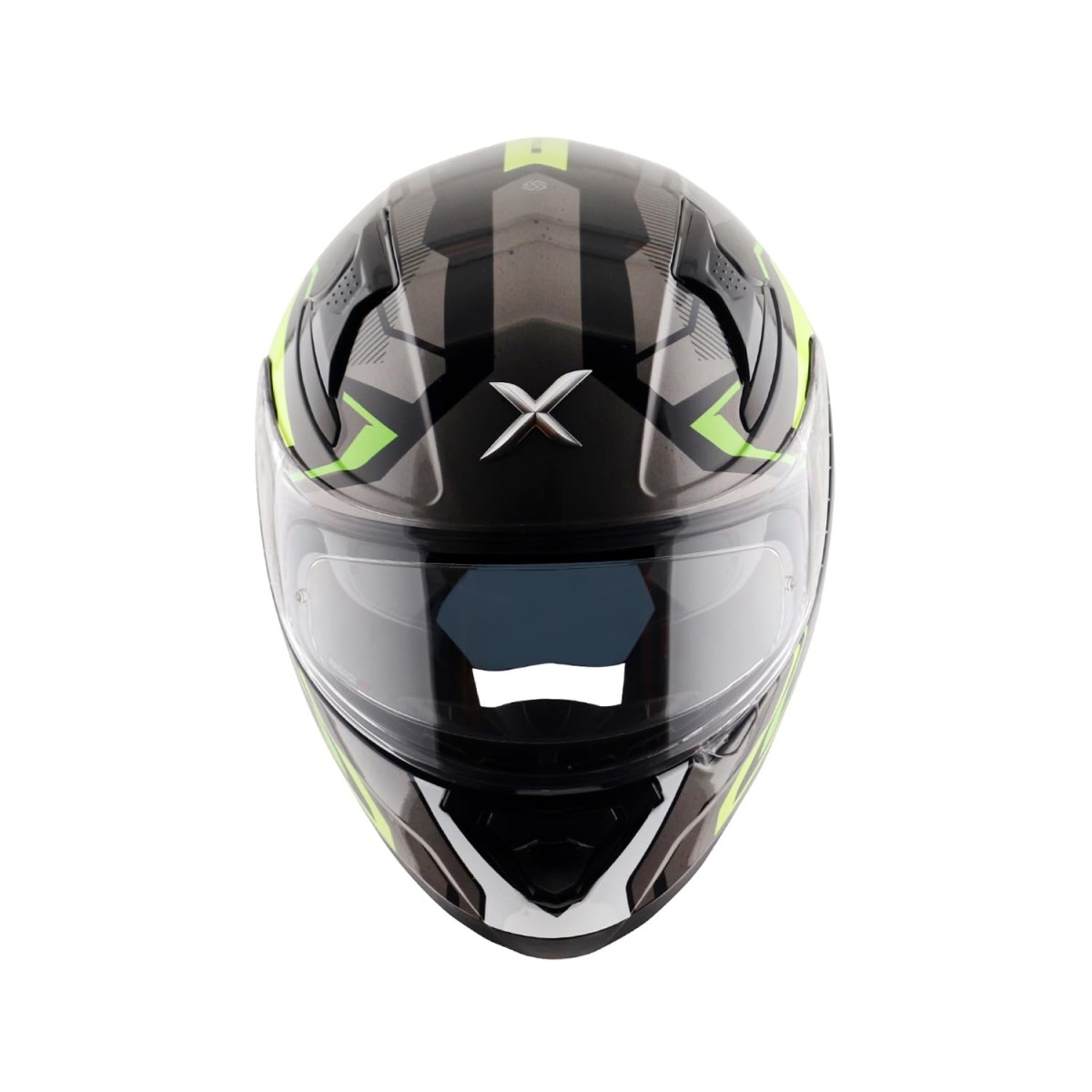 Axor Apex Roadtrip ISI DOT & ECE Certified Full Face Dual Visor Helmet for Men and Women with Outer Clear Visor and Inner Smoke Sun Visor ( Black Grey Helmet, Size: L)