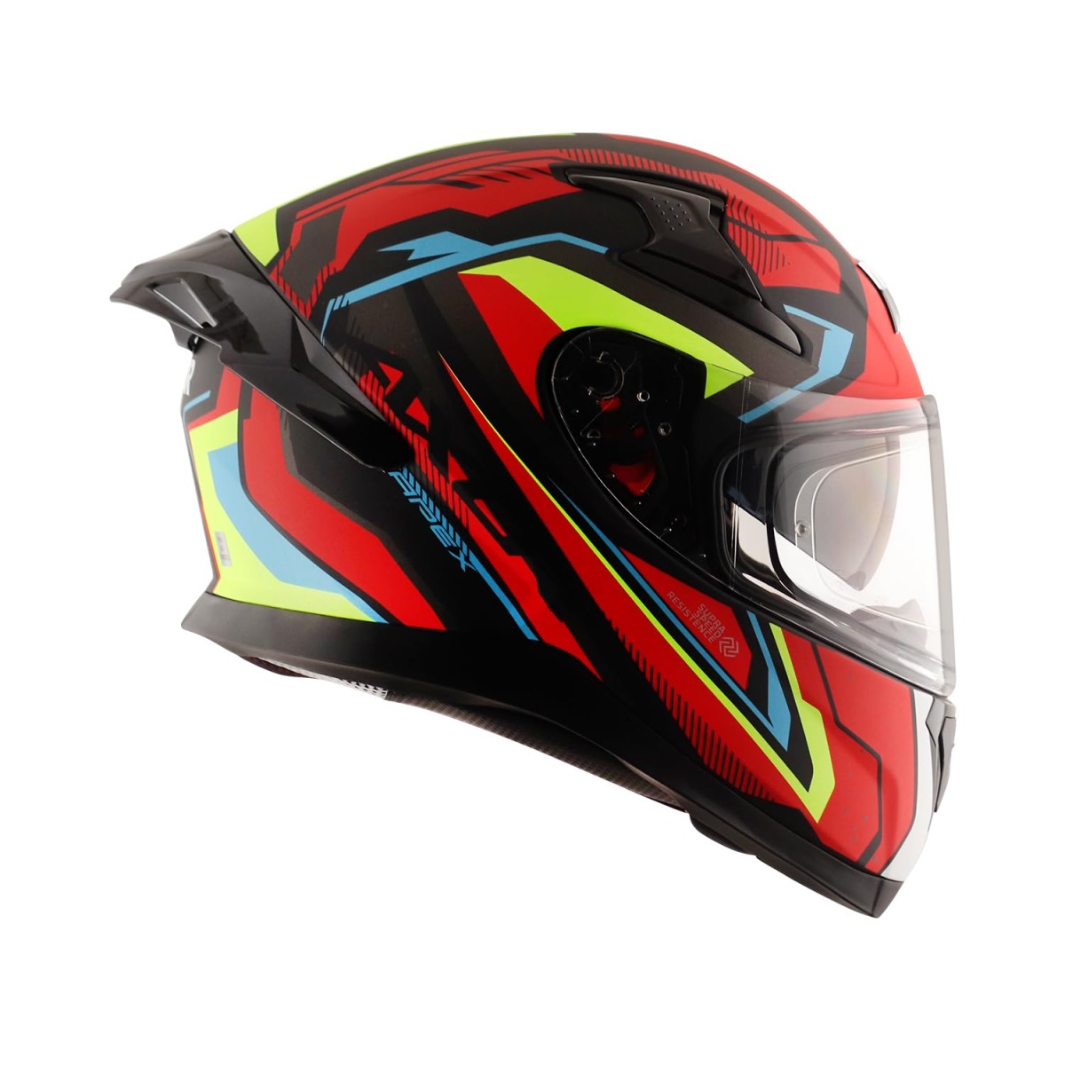 Axor Apex Roadtrip ISI DOT & ECE Certified Full Face Dual Visor Helmet for Men and Women with Outer Clear Visor and Inner Smoke Sun Visor ( Black Grey Helmet, Size: L)