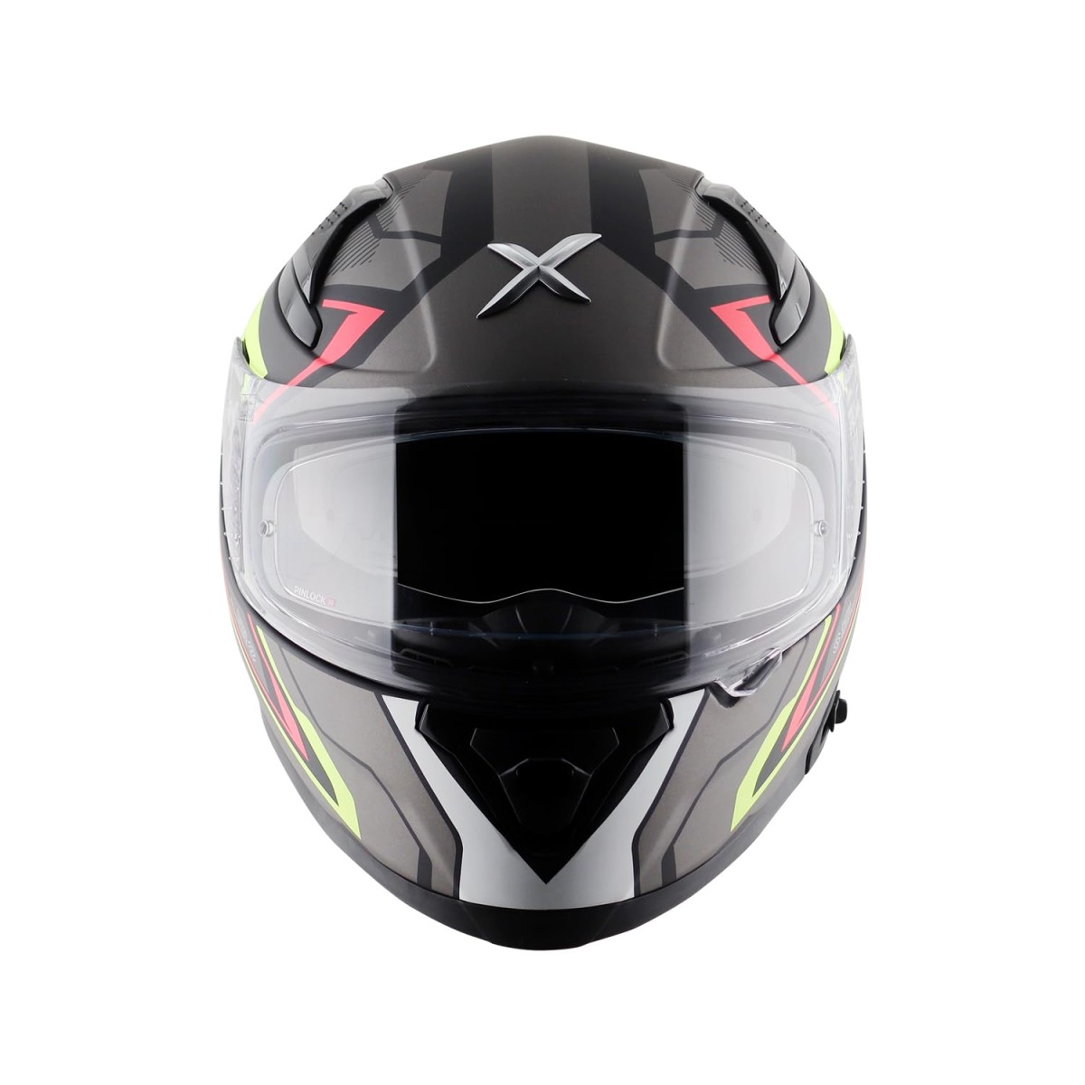 Axor Apex Roadtrip ISI DOT & ECE Certified Full Face Dual Visor Helmet for Men and Women with Outer Clear Visor and Inner Smoke Sun Visor ( Black Grey Helmet, Size: L)