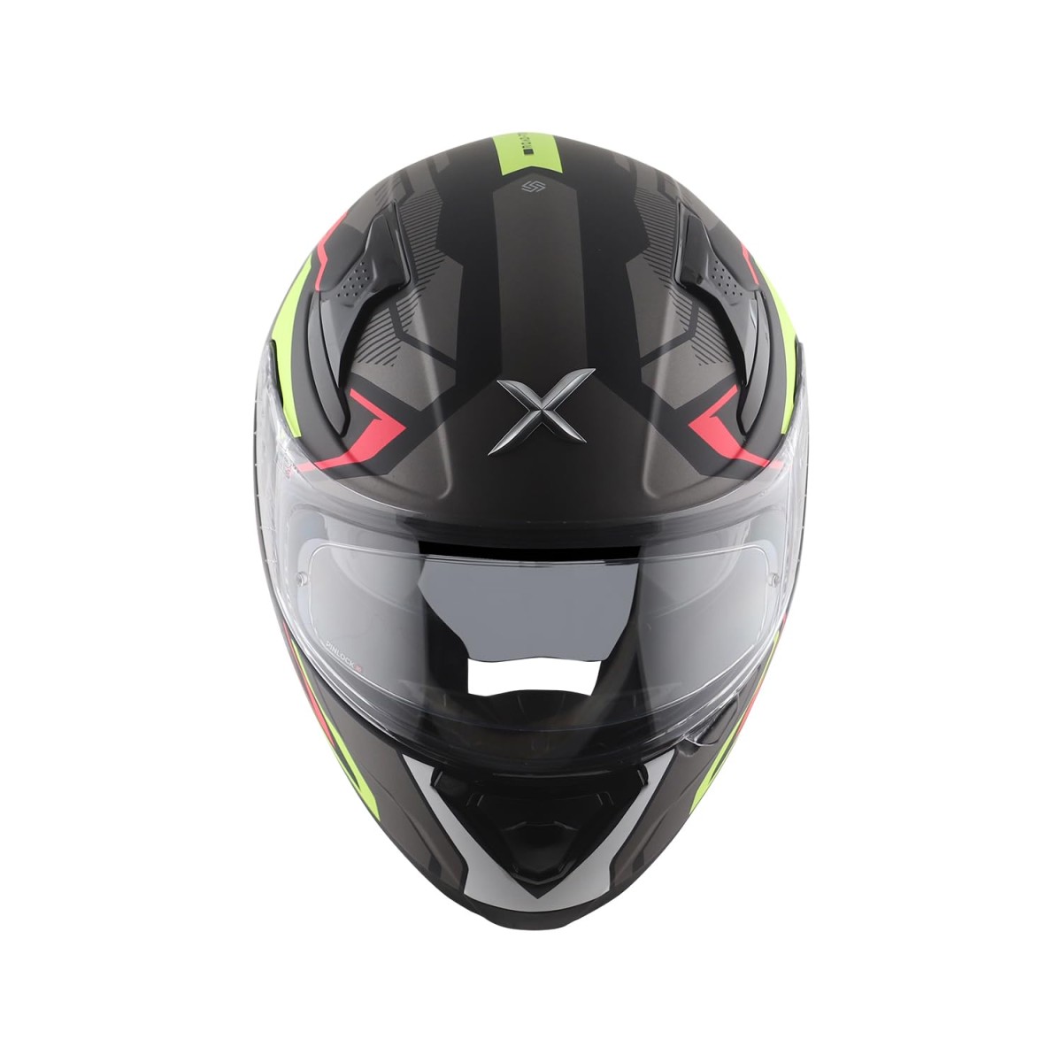 Axor Apex Roadtrip ISI DOT & ECE Certified Full Face Dual Visor Helmet for Men and Women with Outer Clear Visor and Inner Smoke Sun Visor ( Black Grey Helmet, Size: L)