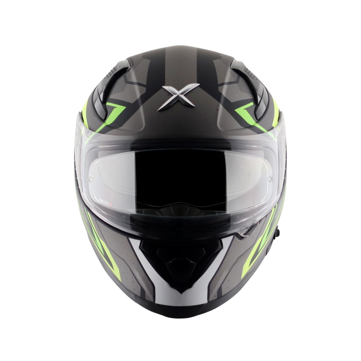 Axor Apex Roadtrip ISI DOT & ECE Certified Full Face Dual Visor Helmet for Men and Women with Outer Clear Visor and Inner Smoke Sun Visor ( Black Grey Helmet, Size: L)