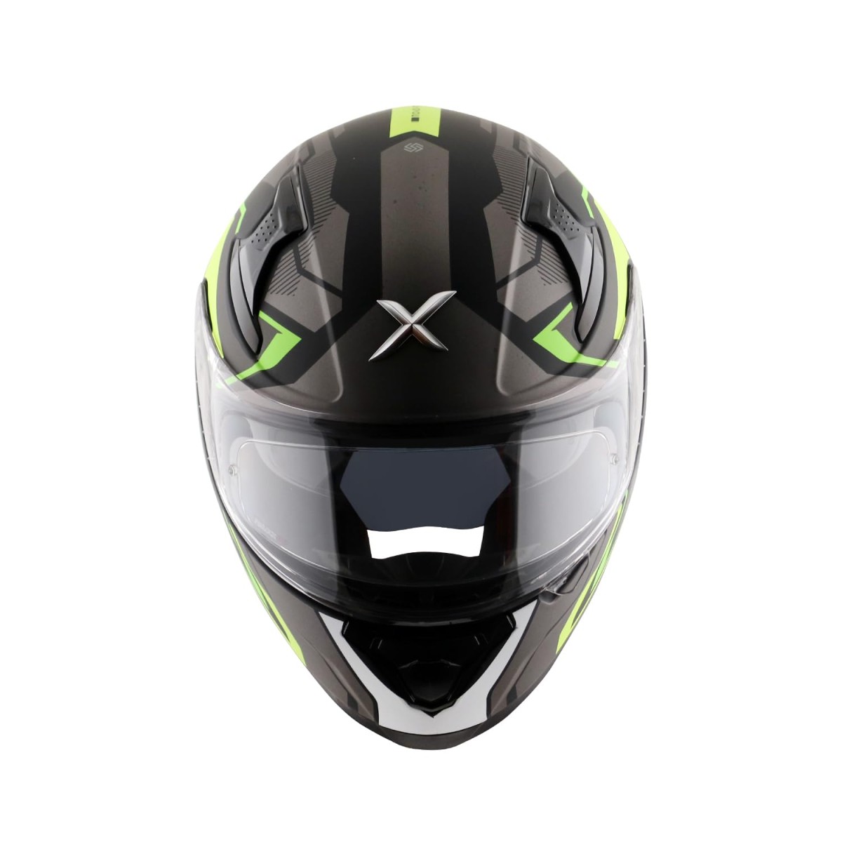 Axor Apex Roadtrip ISI DOT & ECE Certified Full Face Dual Visor Helmet for Men and Women with Outer Clear Visor and Inner Smoke Sun Visor ( Black Grey Helmet, Size: L)