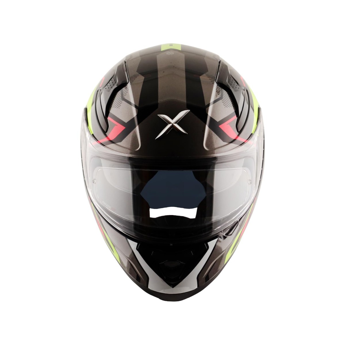 Axor Apex Roadtrip ISI DOT & ECE Certified Full Face Dual Visor Helmet for Men and Women with Outer Clear Visor and Inner Smoke Sun Visor ( Black Grey Helmet, Size: L)