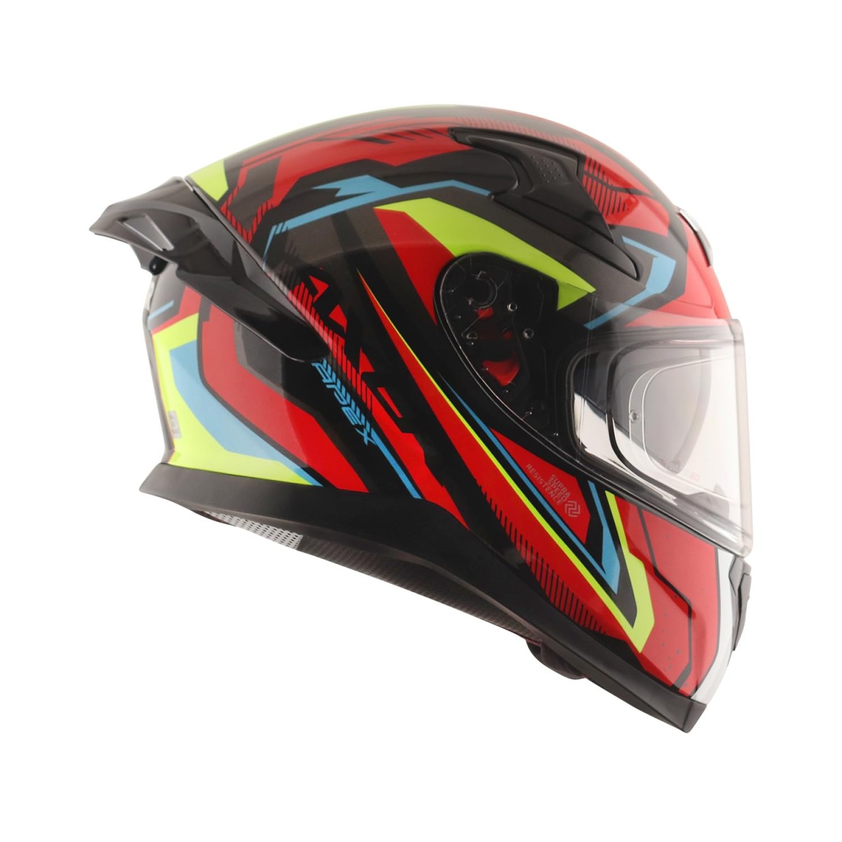 Axor Apex Roadtrip ISI DOT & ECE Certified Full Face Dual Visor Helmet for Men and Women with Outer Clear Visor and Inner Smoke Sun Visor ( Black Grey Helmet, Size: L)