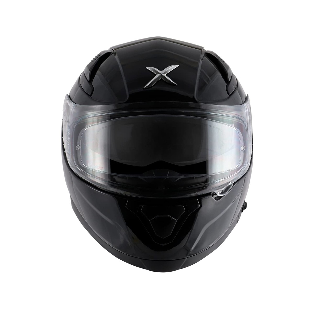 Axor Apex Solid ISI ECE DOT Certified Matt Black Full Face Dual Visor Helmet for Men and Women with Pinlock Fitted Outer Clear Visor and Inner Smoke Sun Visor Dull Black(L)