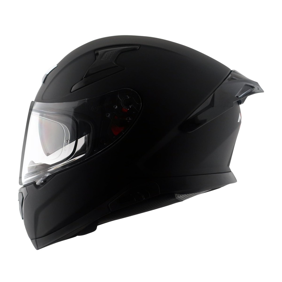 Axor Apex Solid ISI ECE DOT Certified Matt Black Full Face Dual Visor Helmet for Men and Women with Pinlock Fitted Outer Clear Visor and Inner Smoke Sun Visor Dull Black(L)