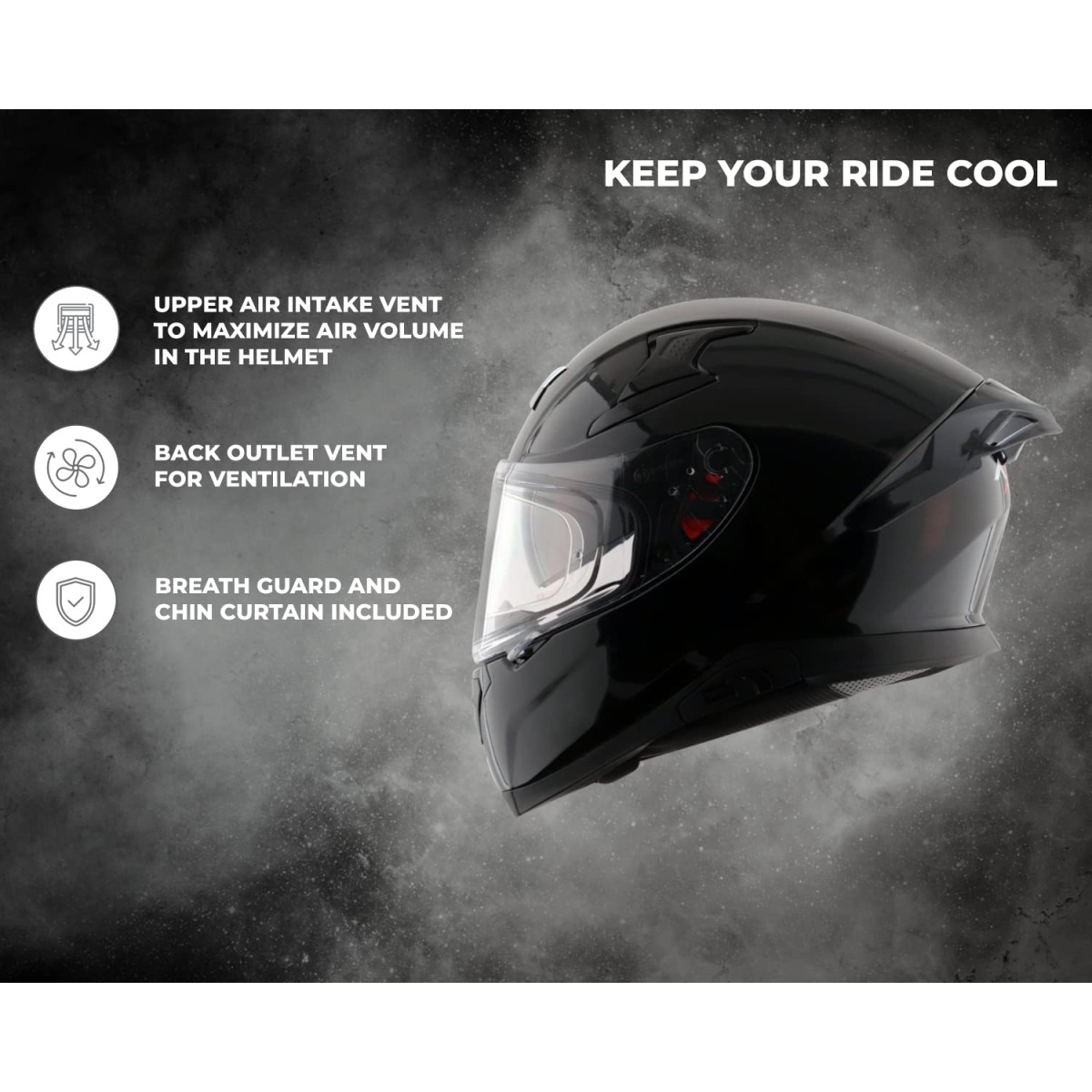 Axor Apex Solid ISI ECE DOT Certified Matt Black Full Face Dual Visor Helmet for Men and Women with Pinlock Fitted Outer Clear Visor and Inner Smoke Sun Visor Dull Black(L)