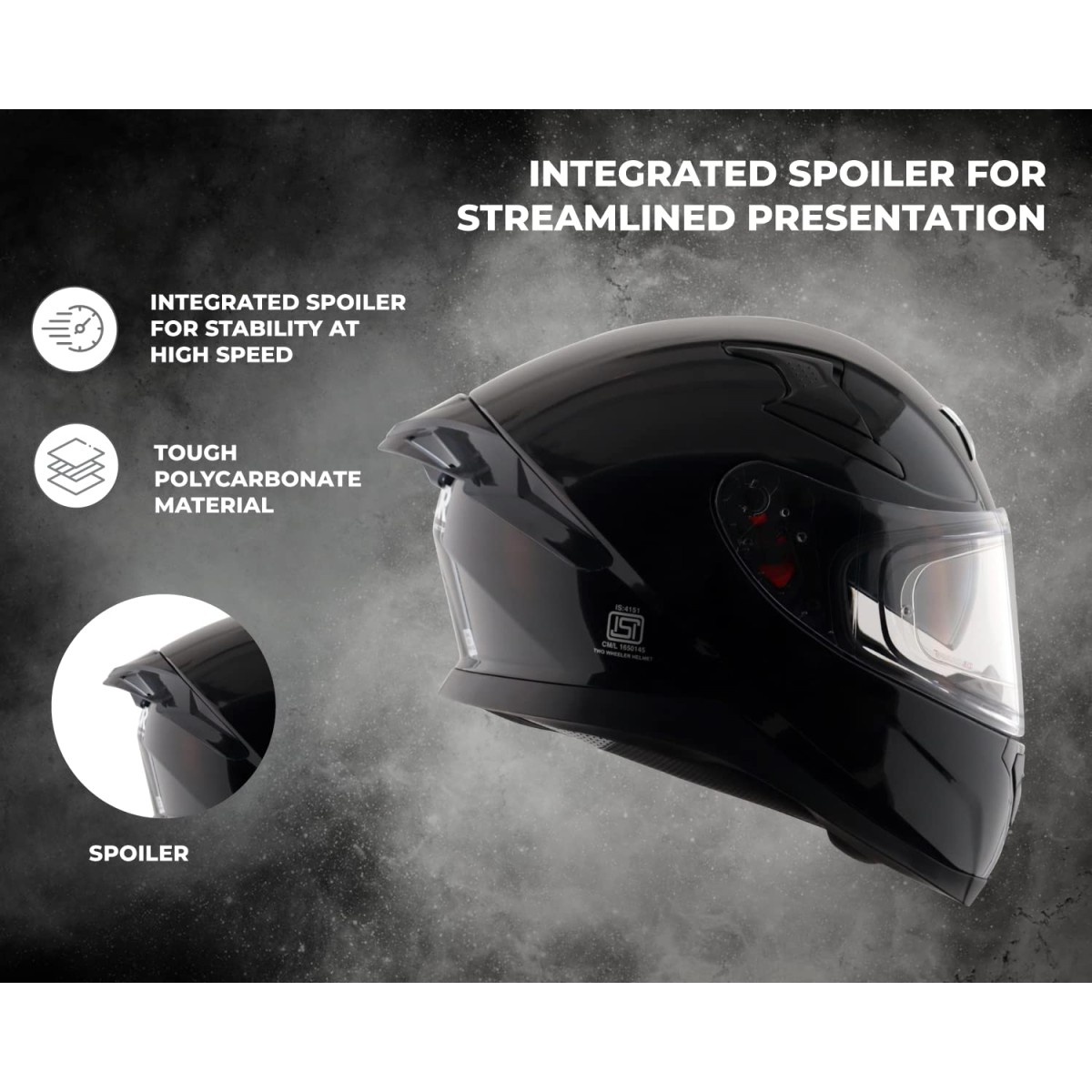 Axor Apex Solid ISI ECE DOT Certified Matt Black Full Face Dual Visor Helmet for Men and Women with Pinlock Fitted Outer Clear Visor and Inner Smoke Sun Visor Dull Black(L)