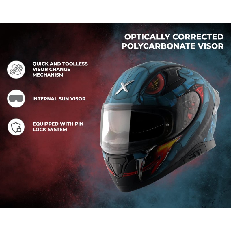 Axor Apex Venomous Dull Black Blue Helmet Motorbike Helmet Axor Apex Venomous Dull Black Blue Helmet Motorbike Helmet