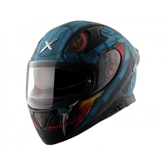 Axor Apex Venomous Dull Black Blue Helmet Motorbike Helmet