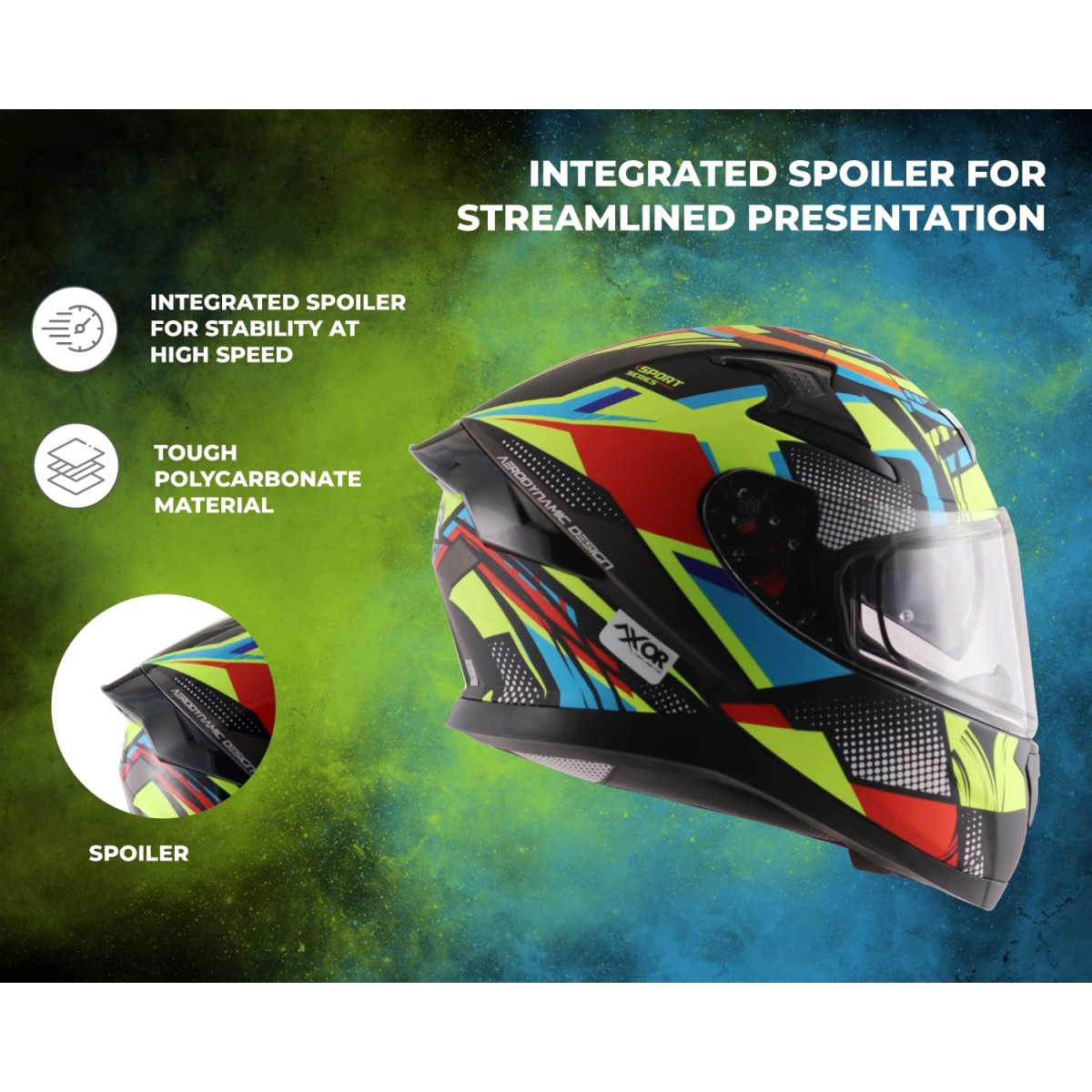 Axor Apex Vivid Dull Black Neon Yellow Helmet Motorbike Helmet -XL