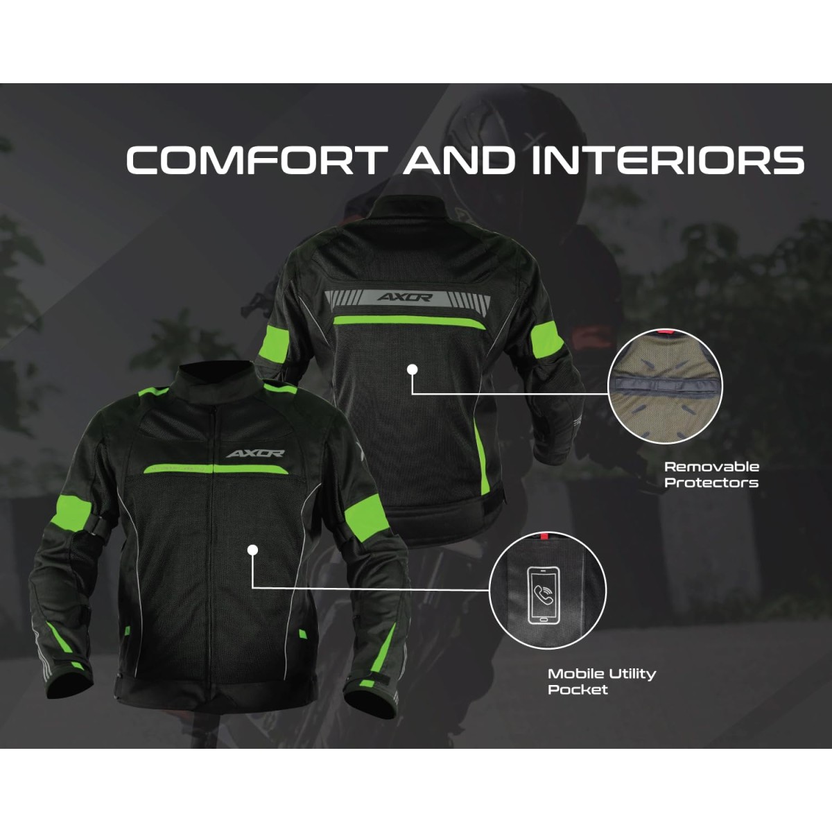 Axor Cruise 2 Jacket Black Neon Yellow-M