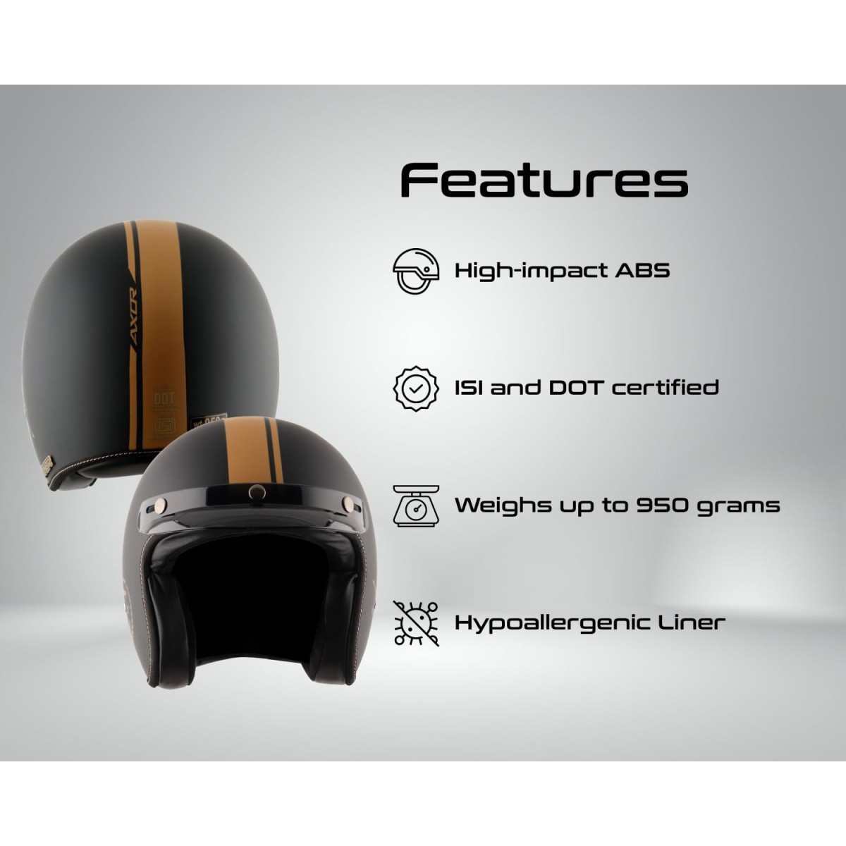 Axor Retro Jet Euro Globe Cool Grey Helmet -M